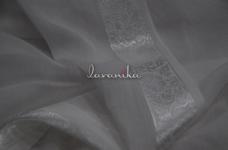 60 Grams Satin Self Jacquard Border on Dyeable Viscose Chiffon Border 44inch